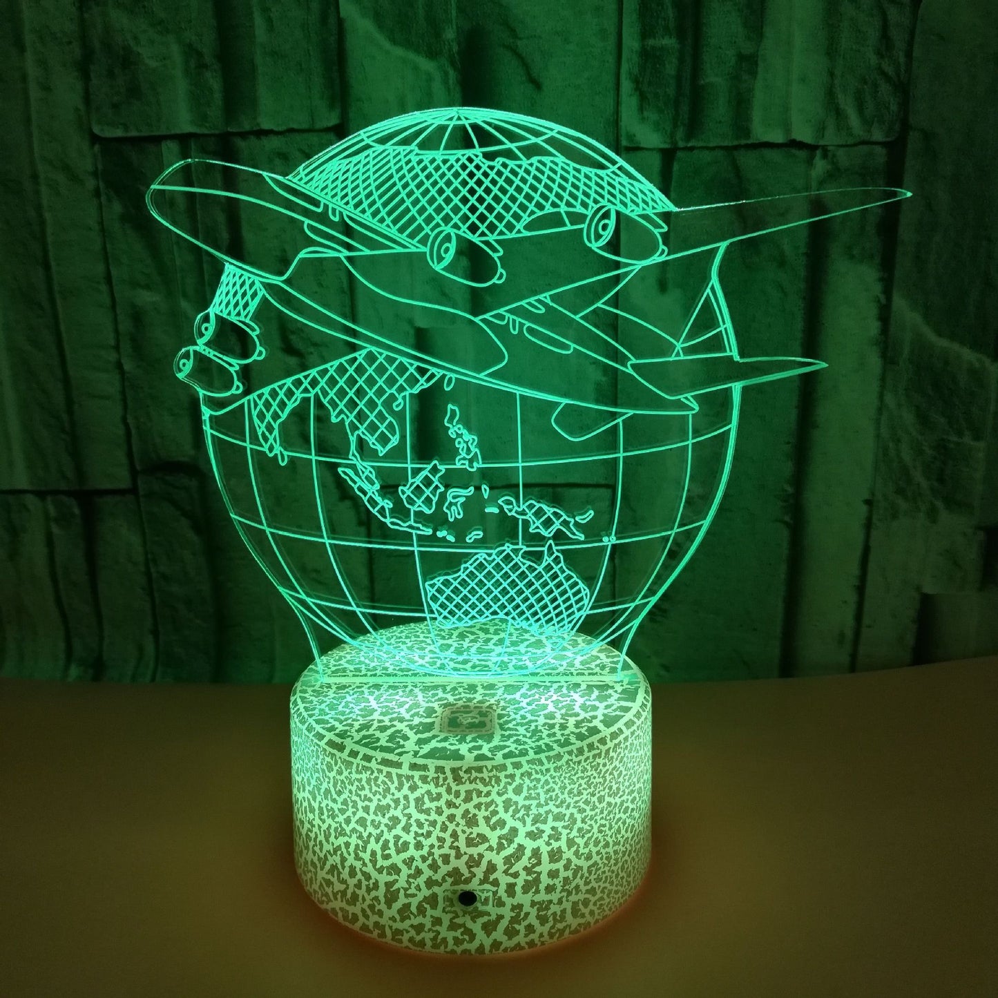 Plane around the Globe 3D night light