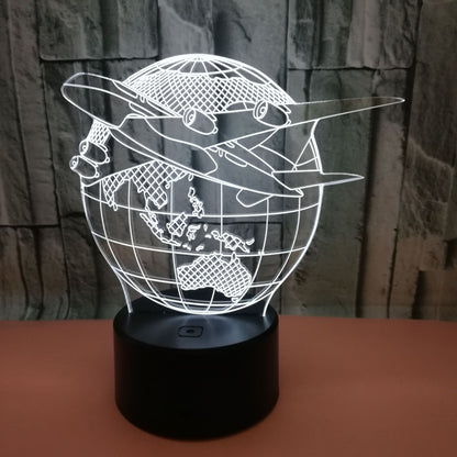 Plane around the Globe 3D night light