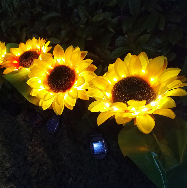 Solar Sunflower Lamps (Set of 4)