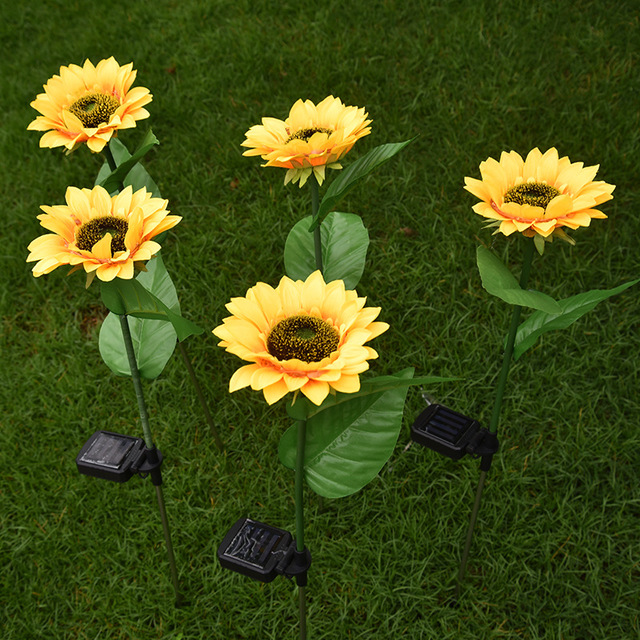 Solar Sunflower Lamps (Set of 4)