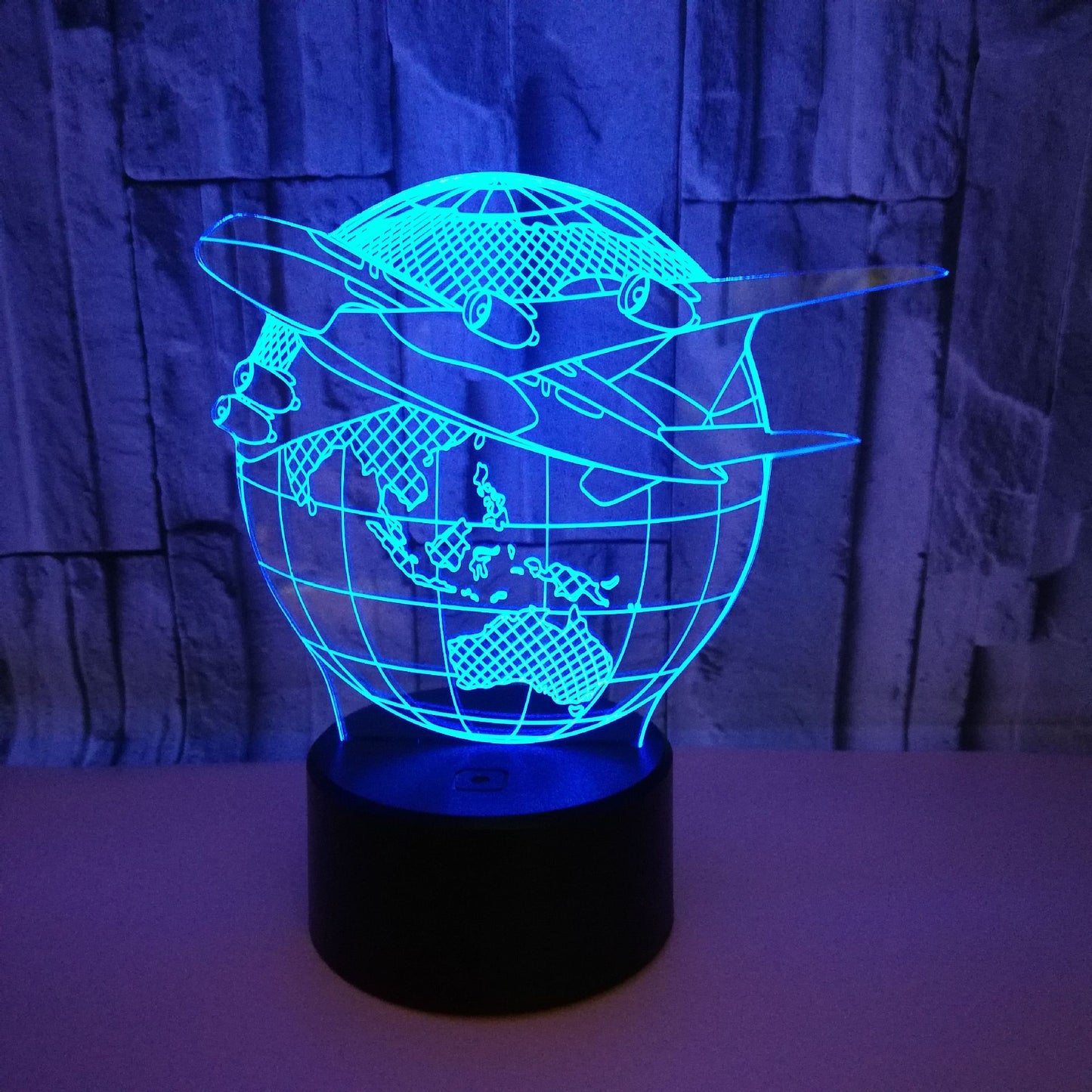 Plane around the Globe 3D night light