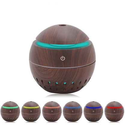 Dark Wood Grain Humidifier with Night Light USB