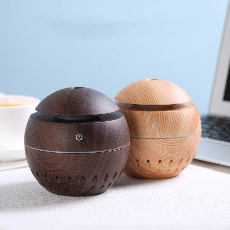 Dark Wood Grain Humidifier with Night Light USB