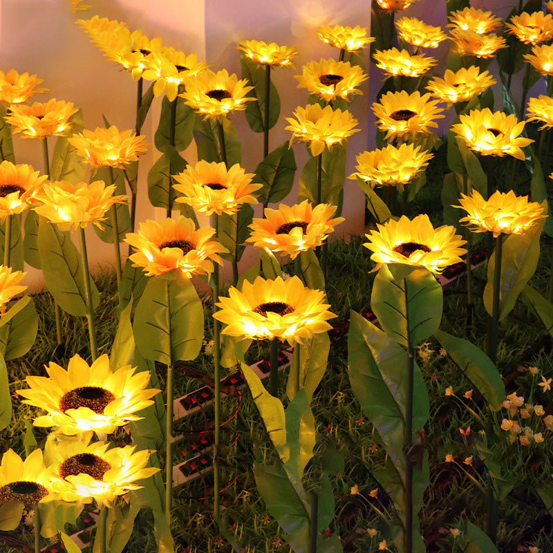 Solar Sunflower Lamps (Set of 4)