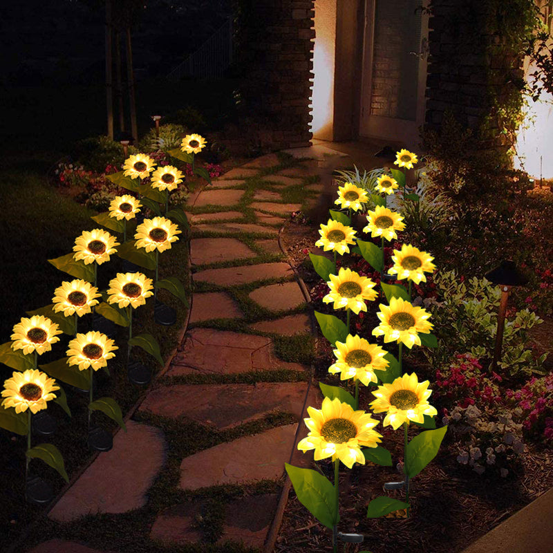 Solar Sunflower Lamps (Set of 4)