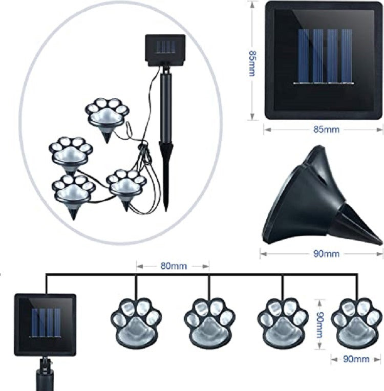 Solar Paw Print LED (Set of 4)