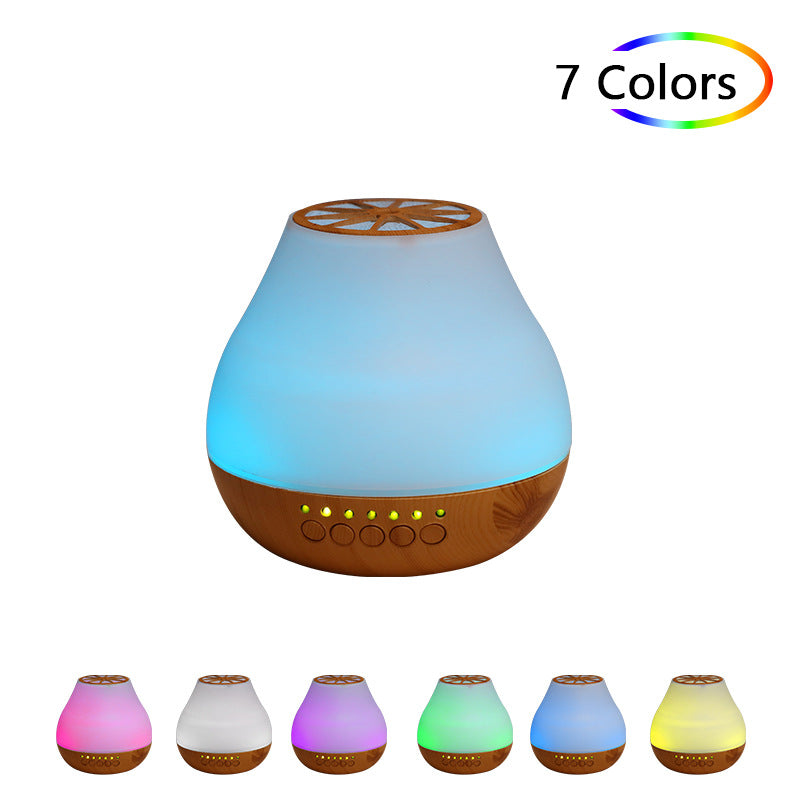 Light Wood Grain Ultrasonic Bluetooth 7 Color Air Diffuser