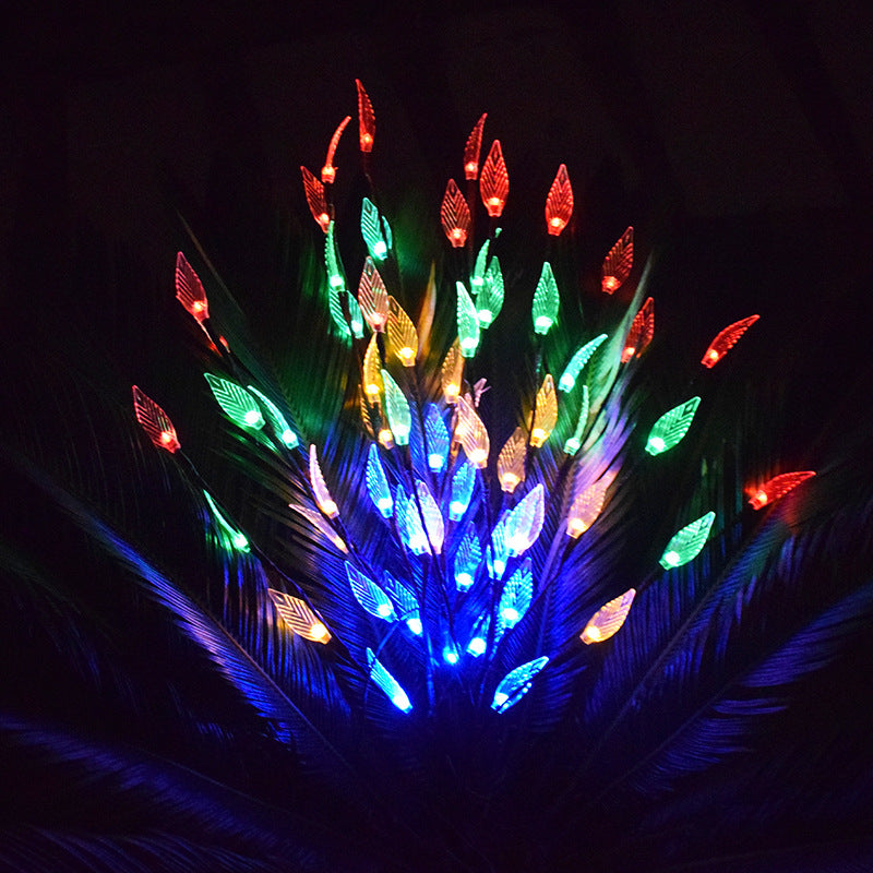 Solar Colorful Leaf Lawn LED Lights