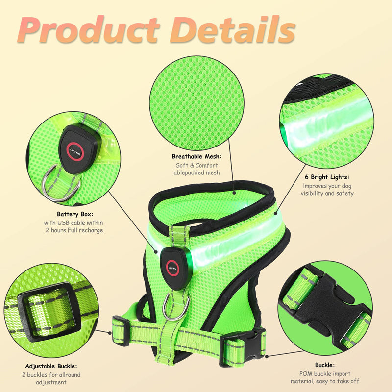 LED Rechargeable Pet Dog Harness