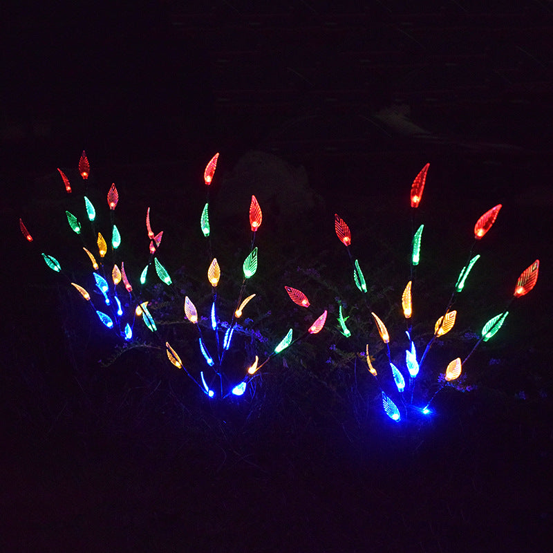 Solar Colorful Leaf Lawn LED Lights