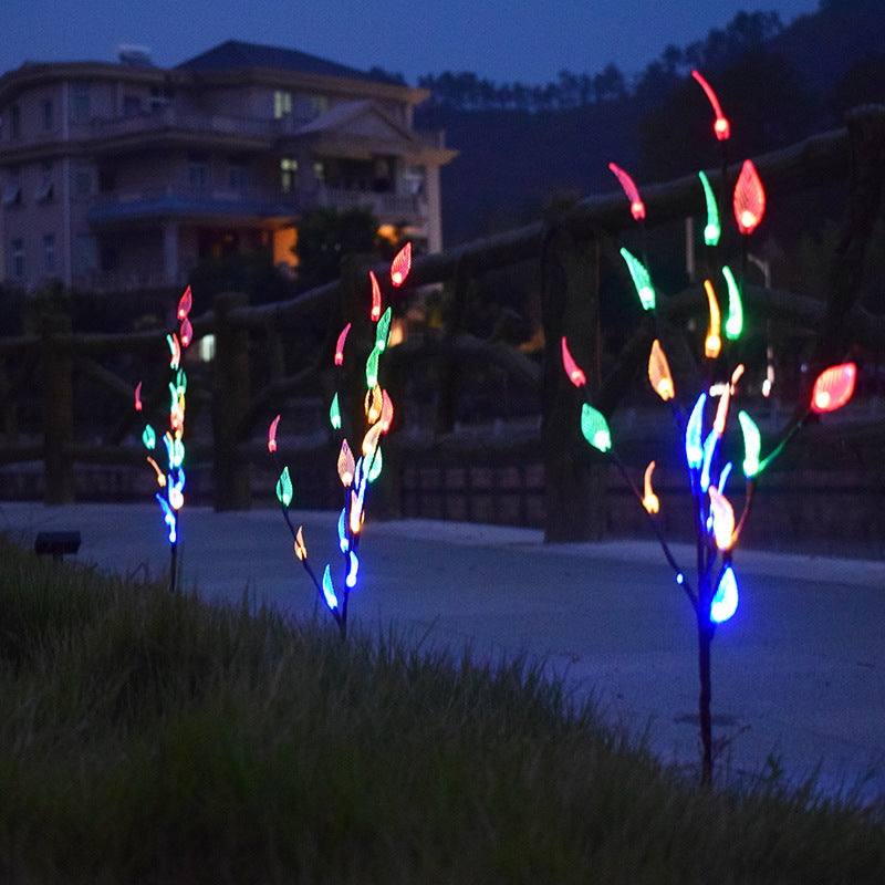 Solar Colorful Leaf Lawn LED Lights