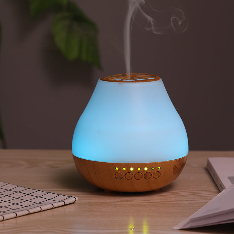 Light Wood Grain Ultrasonic Bluetooth 7 Color Air Diffuser