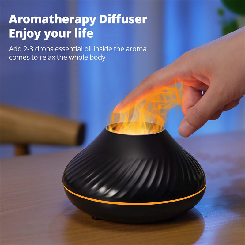 Volcanic Flame Black Aroma Diffuser USB with 7 Colours